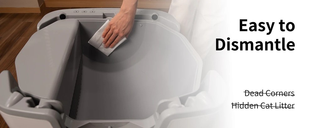 Self-Cleaning Litter Box - Open-Top Automatic Cat Litter Box with Odor Control