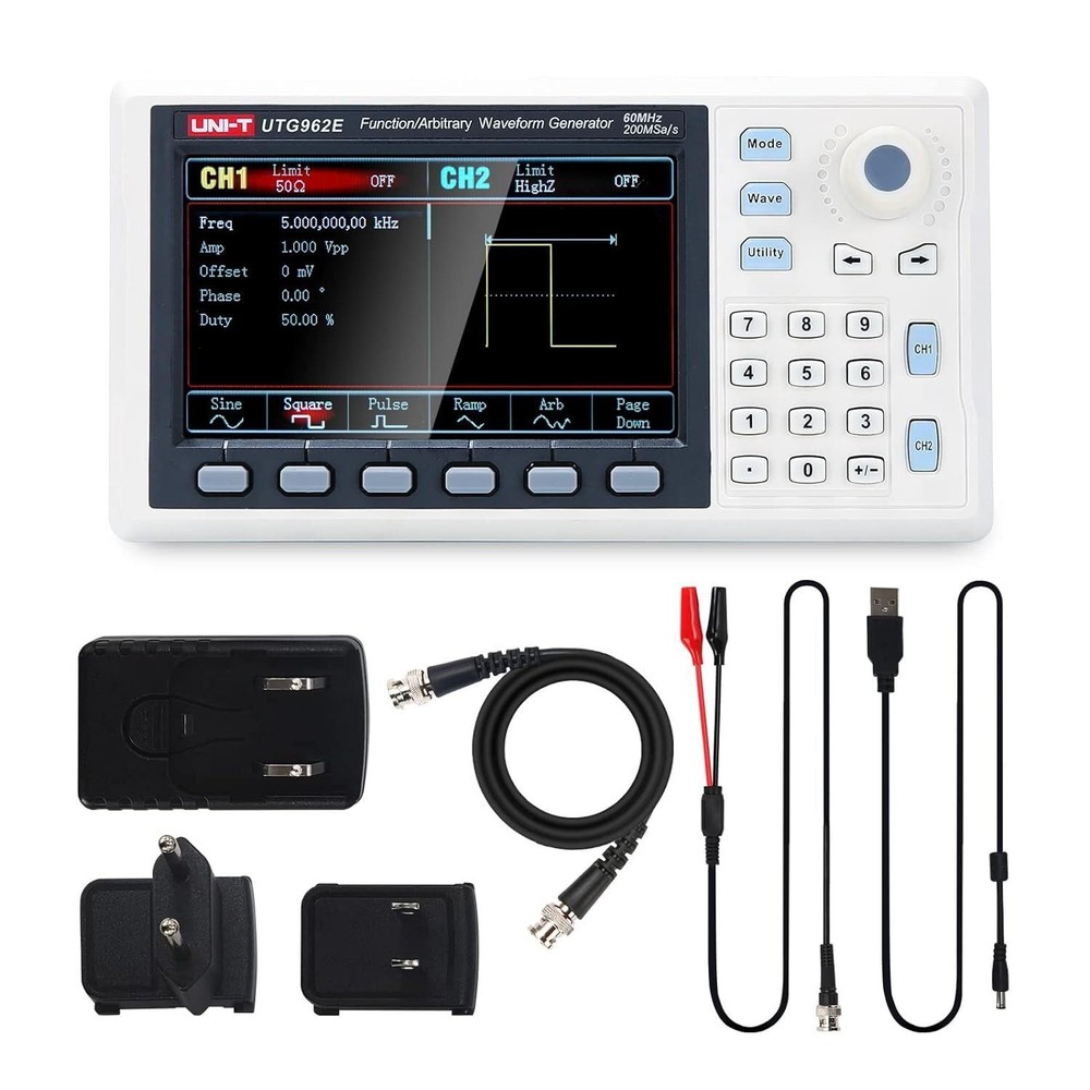 UTG962E Arbitrary Waveform Generator Function Generator Kit 60Mhz Dual-Channel