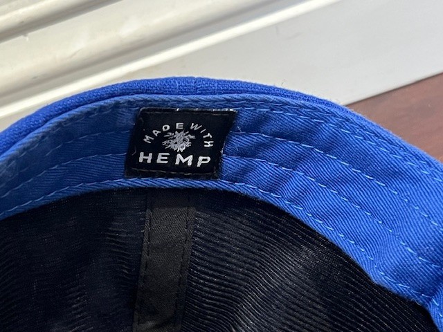 Seager Hat Cap Snap Back Blue Red Hemp Patch Embroidered