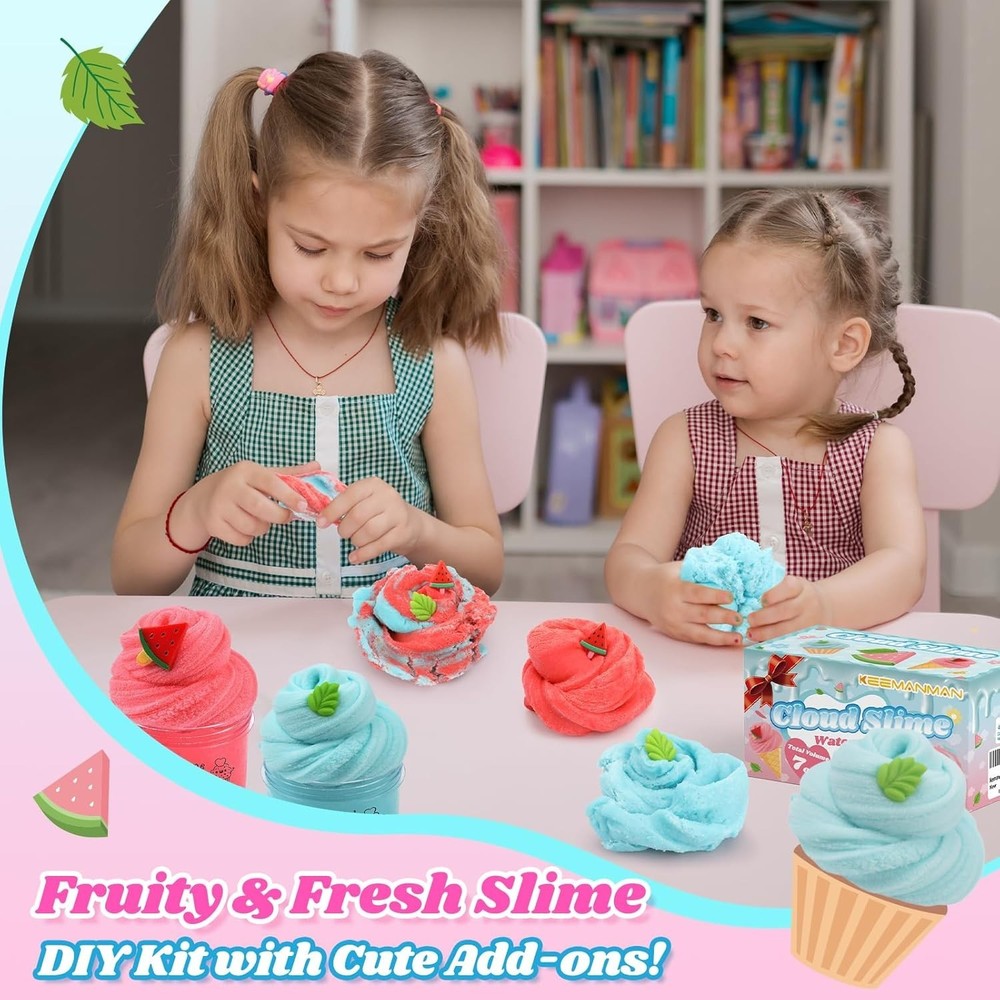 Creative DIY 2 Pack Cloud Slime Kit with Refreshing Mint - Perfect Birthday Gift
