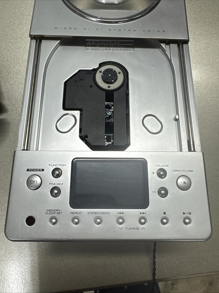 TEAC Micro Hi-Fi System CD-X8 Silver Receiver/CD Player Untested Read Below
