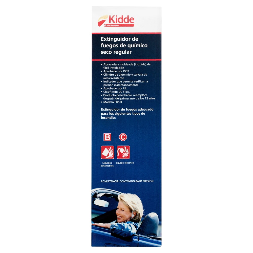 Kidde Auto Fire Extinguisher, UL Rated 5-B:C, Model KD61-5BC