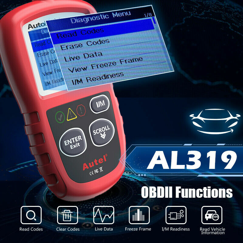 Autel AL319 PRO OBD2 CAN OBDII Auto Car Code Reader Diagnostic Scanner Tool