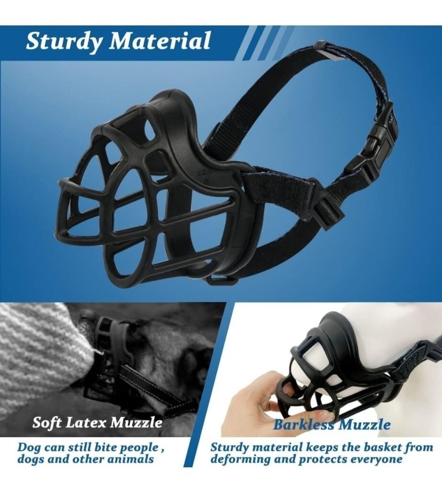 BARKLESS Dog Muzzle, Basket Muzzle for Biting, Chewing and Scavenging, Humane Ca