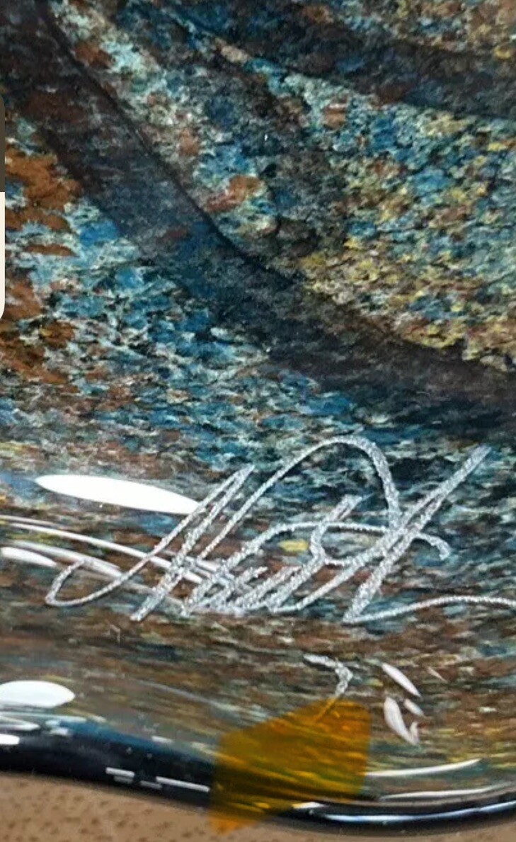 Loan Nemtoi art glass “Wavy” bowl original hand-blown signed home decor