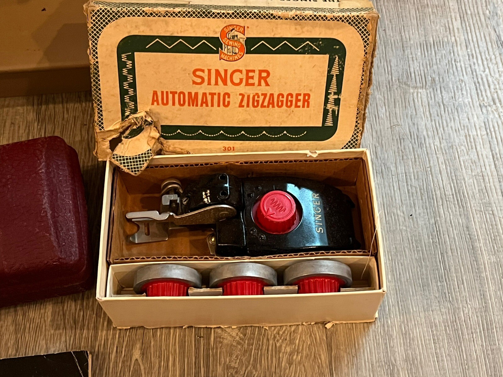 Vintage Heavy Duty Singer 301A Sewing Machine w/ Case & Original Accessories.