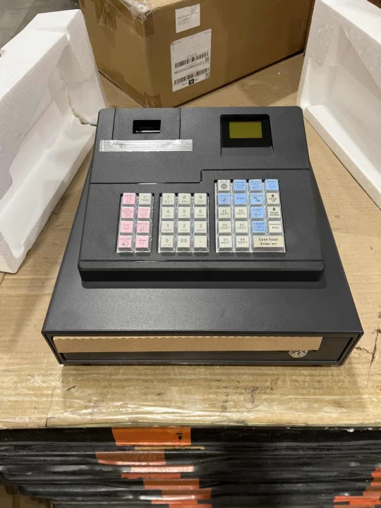 Used 38 Keys Electronic Cash Register Thermal Cash Register with Cash Drawer