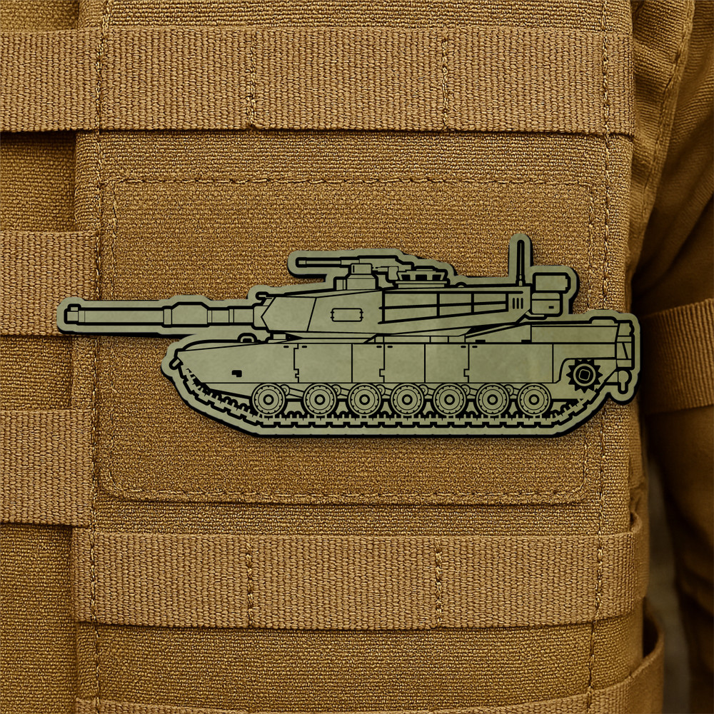 M1 Abrams Tank Morale Patch - 1.4" x 4" Hook & Loop Patch for Armored Veterans