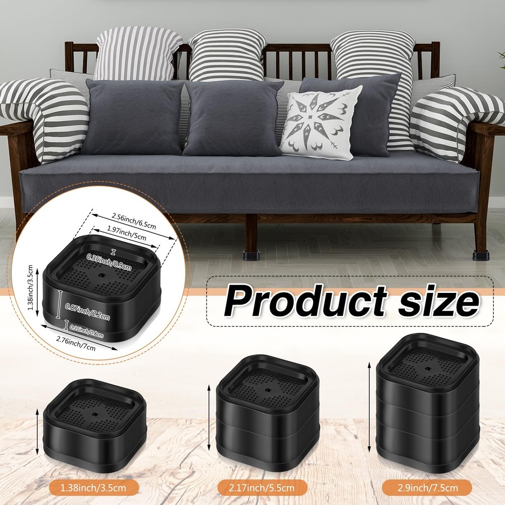 Furniture Risers Adjustable Bed Risers Desk Leg Risers 1.38" Stackable Heavy ...