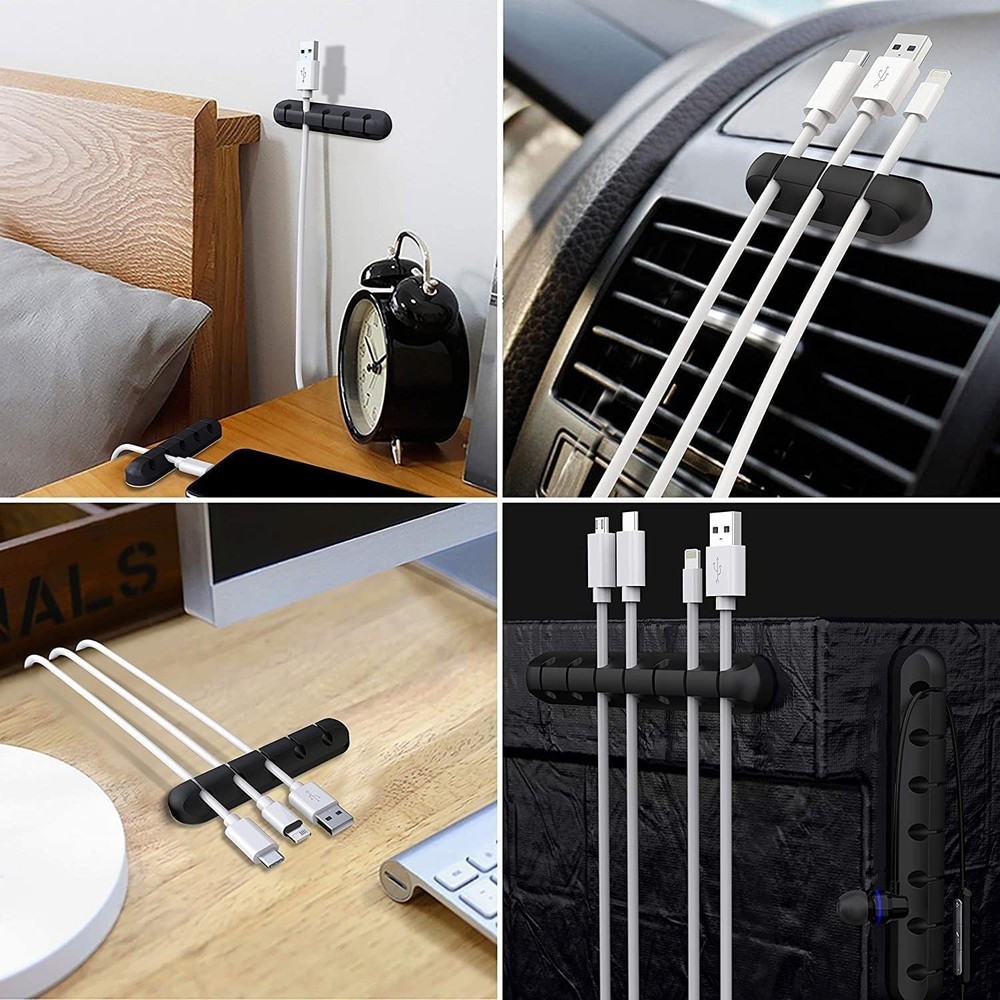 3-Pack Silicone Cable Holder Clips - Modern Cable Management Solution