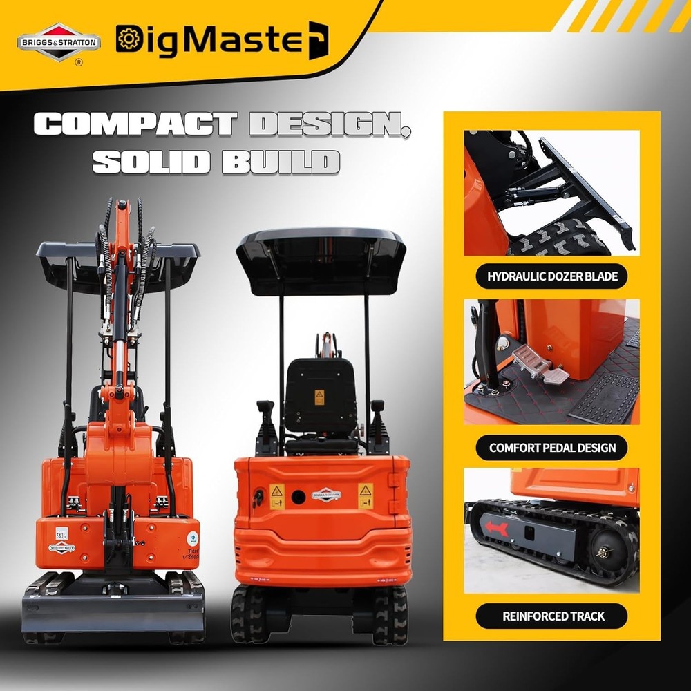 1.2 Ton Mini Excavator +2 Attachment B&S Engine & Pilot Control System EPA