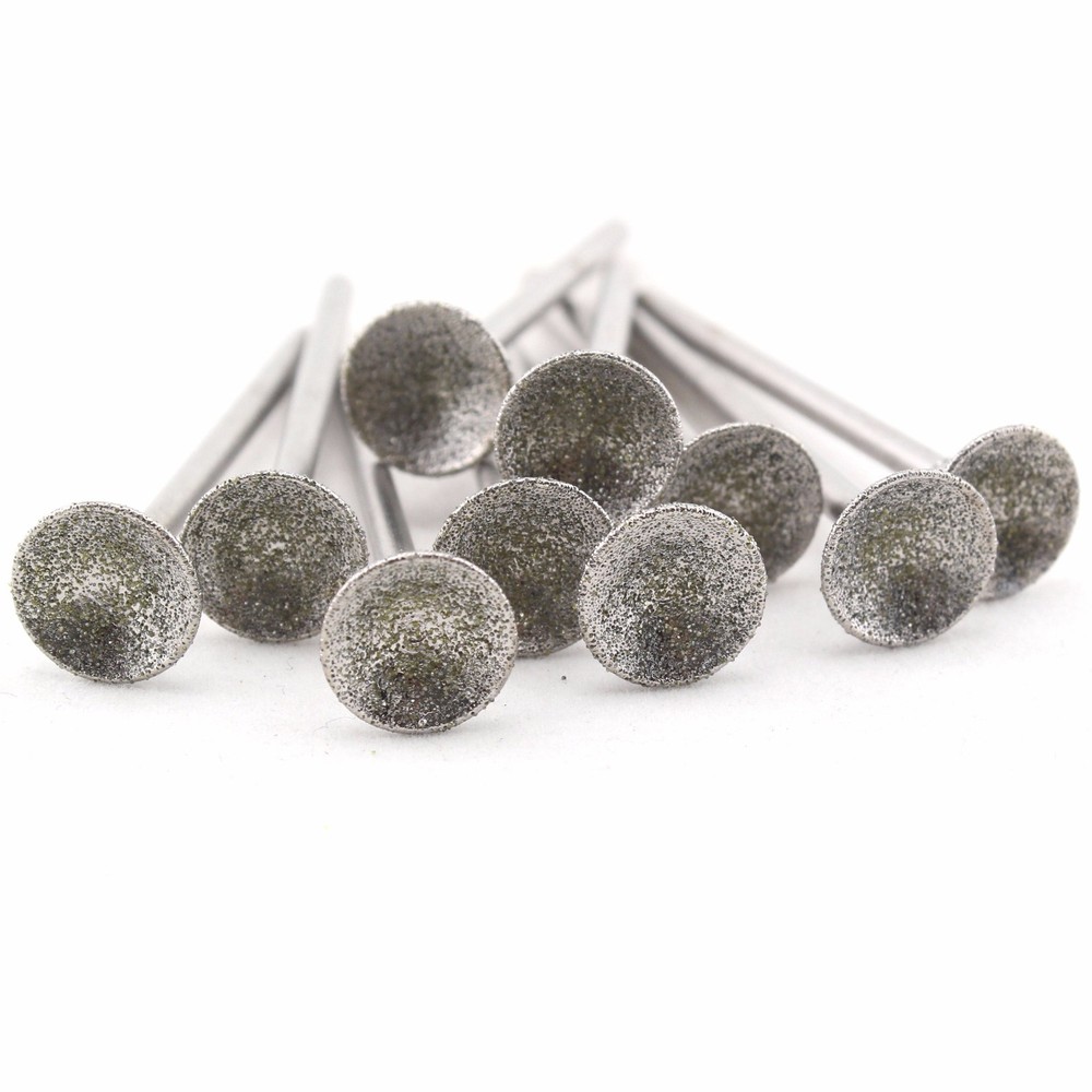 10Pcs Diamond Grinding Bits 10-16mm SPHERICAL CONCAVE Head Lapidary Tools Stone