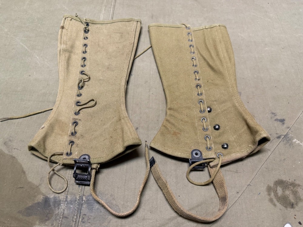 ORIGINAL WWII US ARMY M1938 FIELD LEGGINGS W/ LACES- SIZE 3R SAVING PRIVATE RYAN