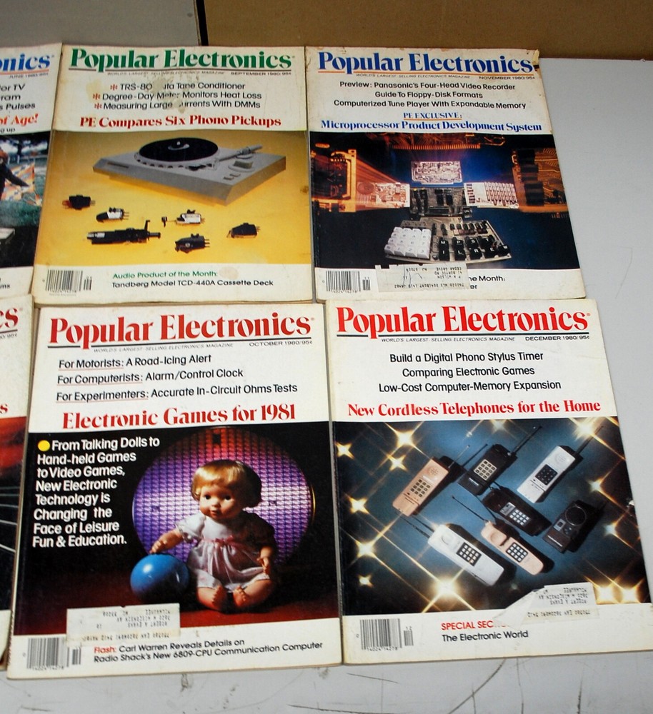 Rare Popular Electronics Magazine 10 Issues 1980 Ships Worldwide