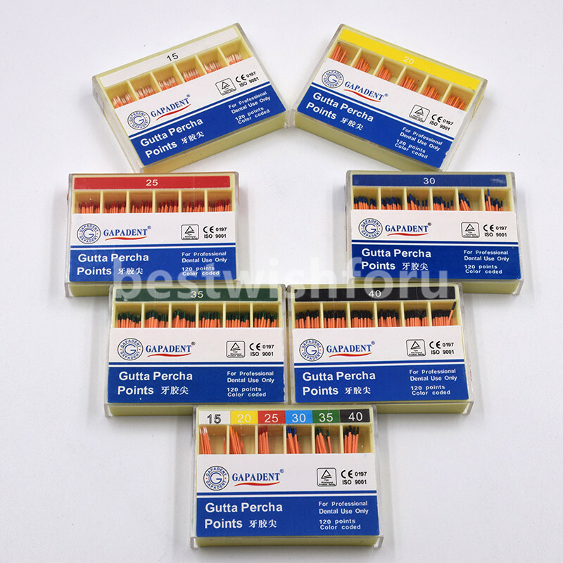 Dental Endodontic Absorbent Therapy Points 15-40# Gutta Percha Taper Coded