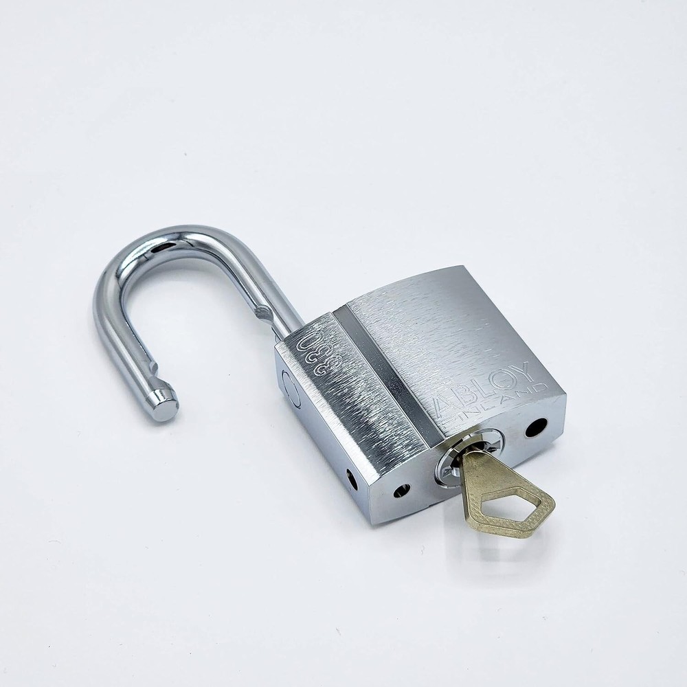 Abloy Sentry PL330/25B Brass Padlock w/ 2 Keys, Chrome Finish