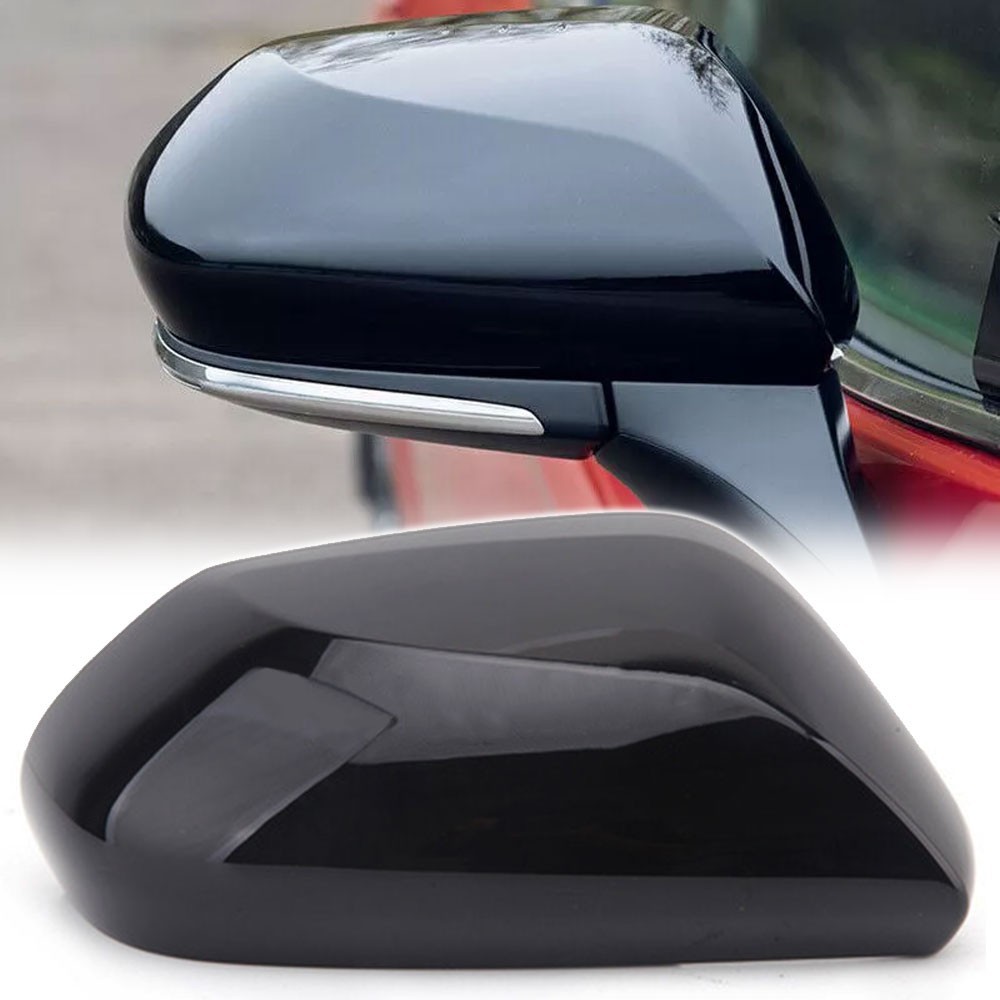 Pair Left&Right Side Mirror Cover Cap for 2018-2024 Toyota Camry Gloss Black