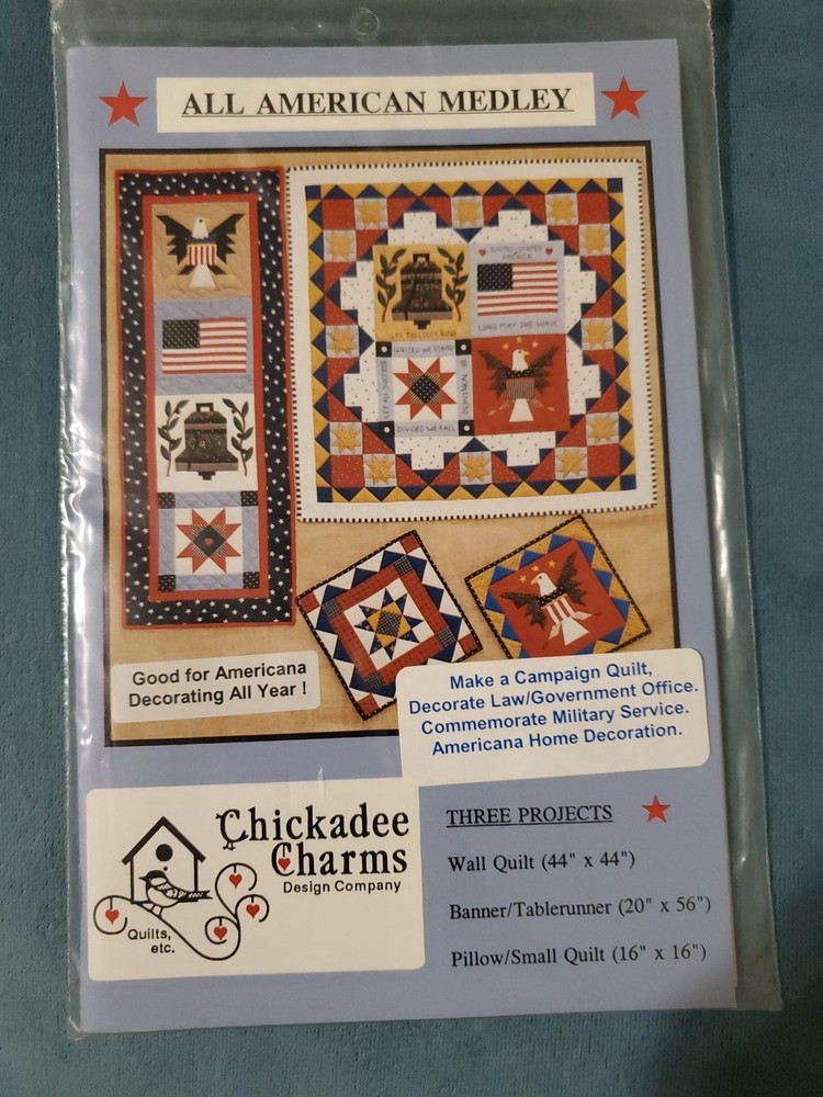 Sewing Pattern All American Medley with 3 Projects by Chickadee Charms
