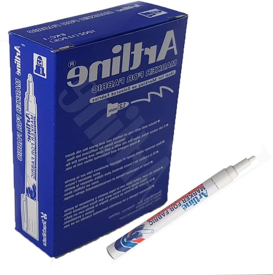 Artline White Fabric Marker - Washable, Durable, Chisel Point for Fabrics