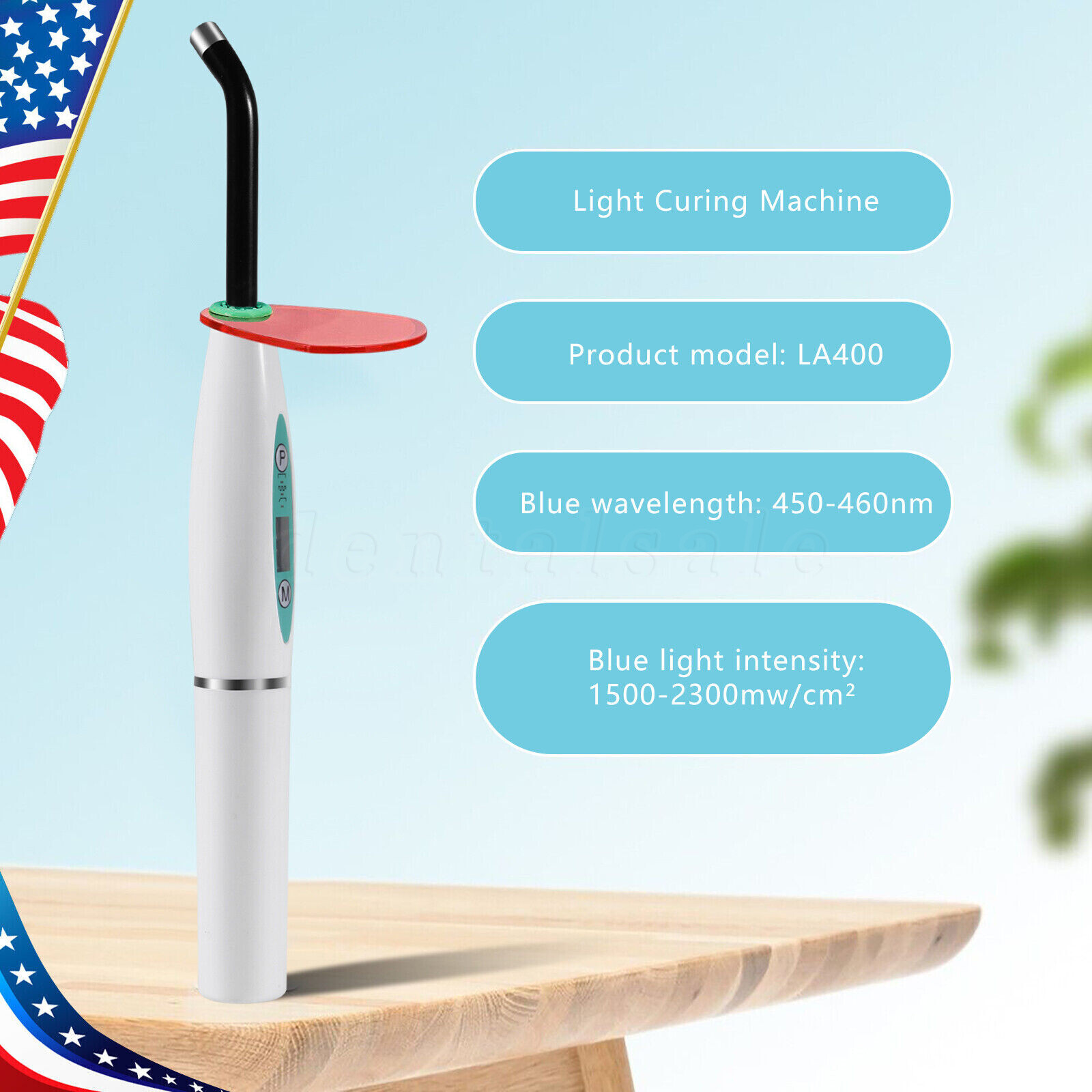 Dental LED Curing Light Lamp Wireless Cordless Resin Cure Lamp 5W 2000MW FDA USA