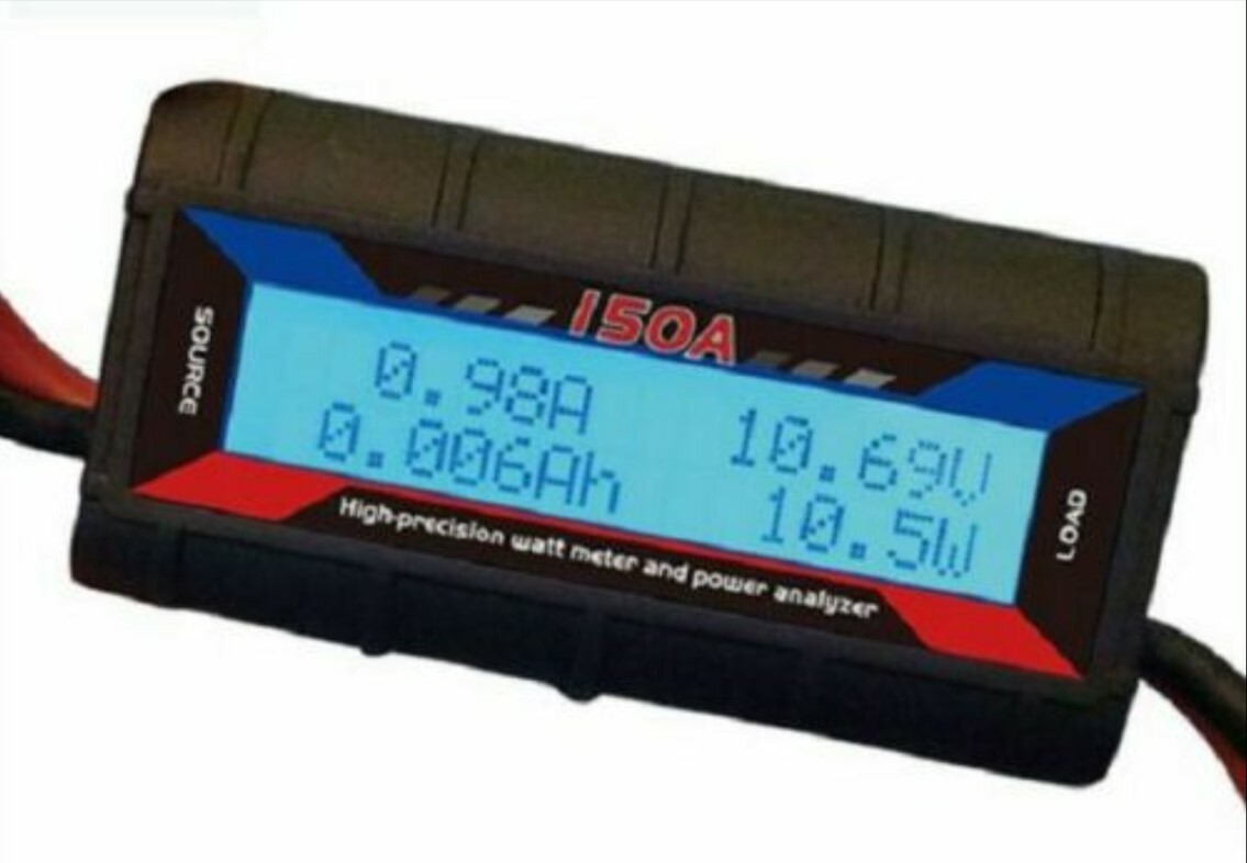 150 AMP WATT METER WITH SPECIAL HEAVY 12 AWG WIRE SOLAR DC INLINE