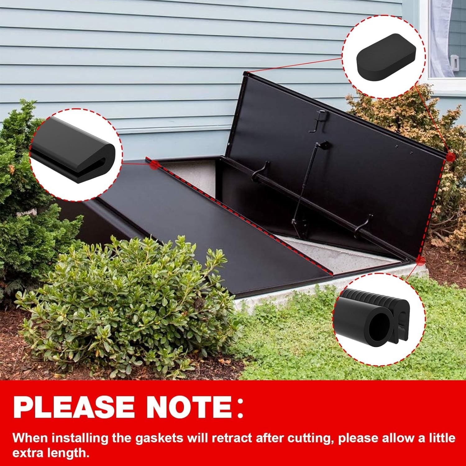 Replacement for Bilco Basement Door WeatherStrip Seal Bilco Door Seal Kit Rubber