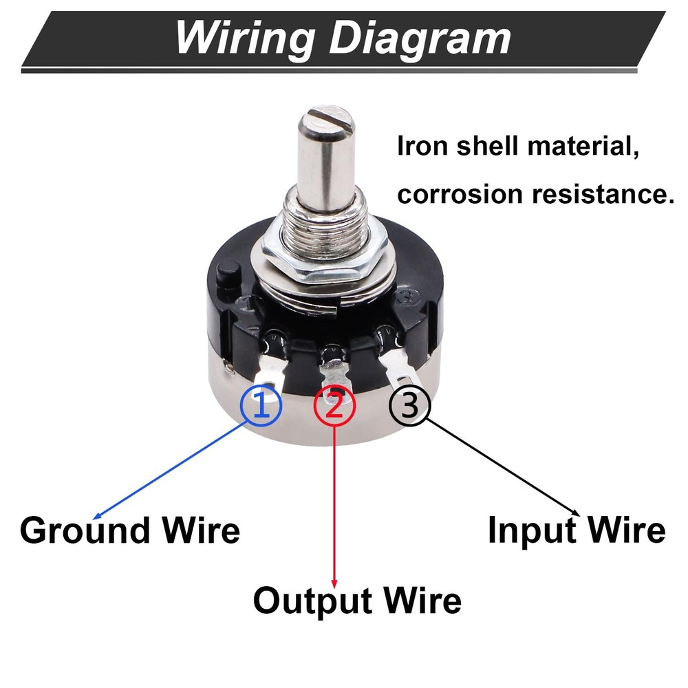 10k Ohm Rotary Potentiometer for Inverter Speed Control + Knobs & Dials