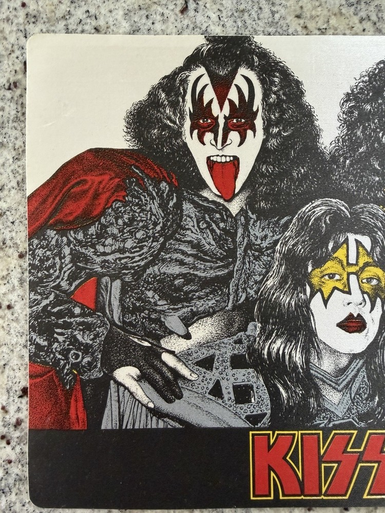KISS 1982 ITALIAN GIANT UNMASKED STICKER ACE GENE PAUL ERIC AUCOIN VINTAGE RARE