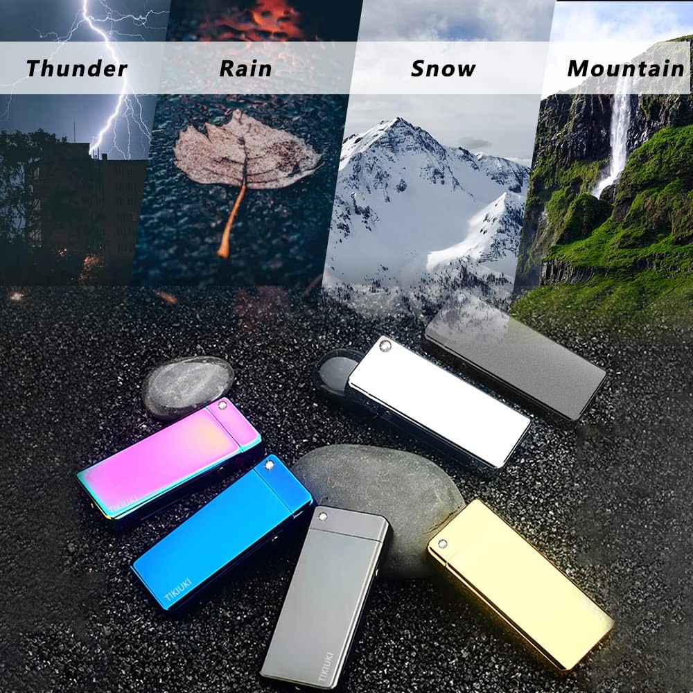 Lighter Rechargeable, Windproof Arc Lighter USB Plasma Lighters with Projecti...
