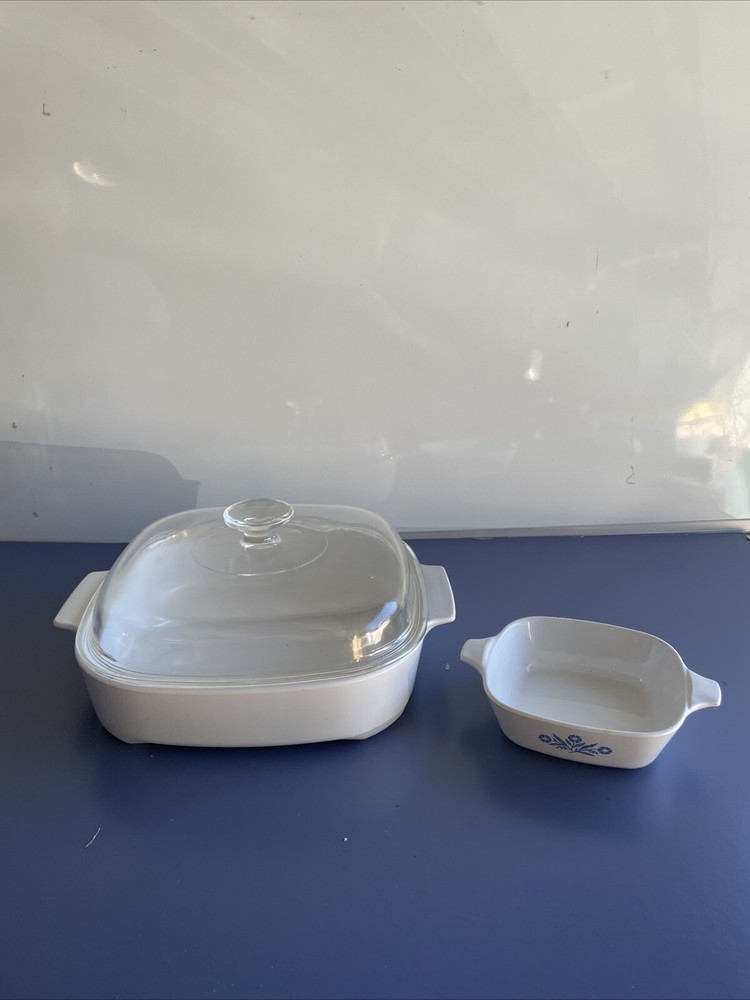 Corning Ware Ceramic Dish Lot 2 Pieces Casserole Serving