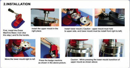 1.45'' Button Badge Maker Machine Badge Making Kit Tool+1000 Button Supplies