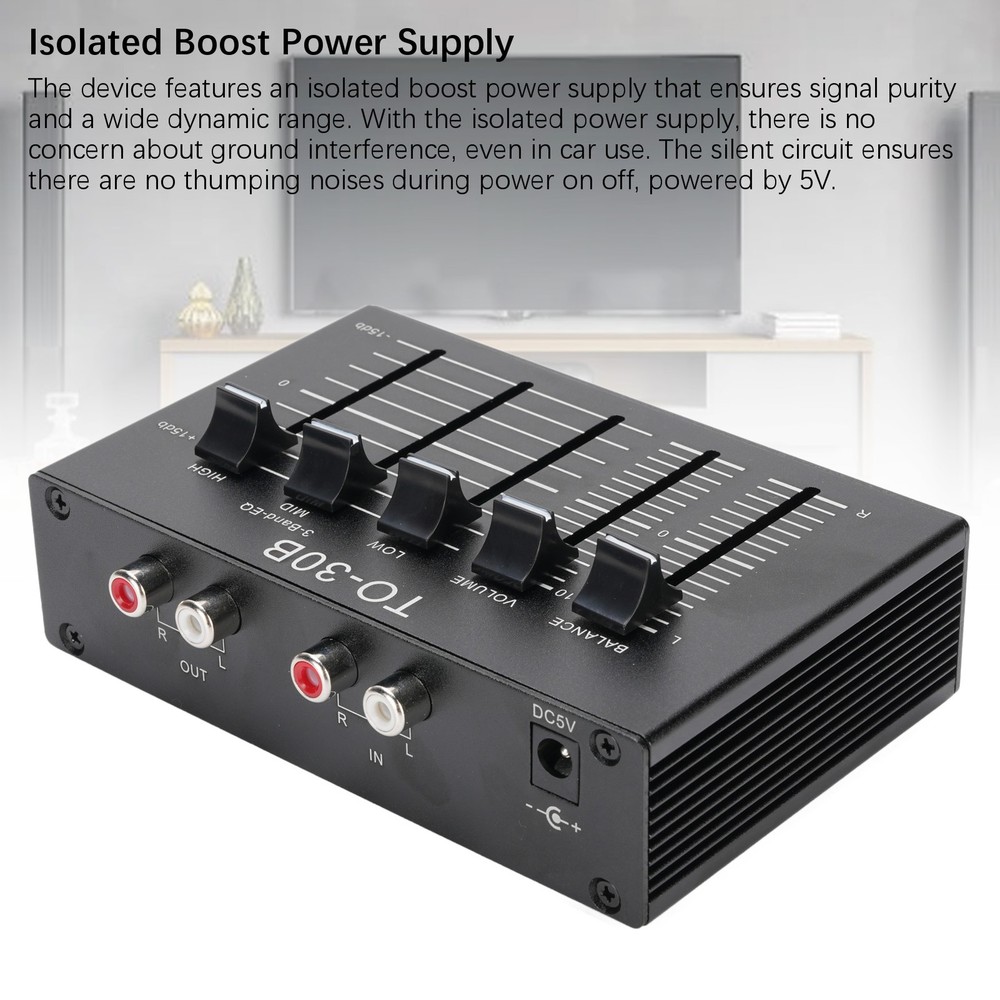 Record Player Preamplifier EQ Phono Preamp Balanced Volume Control For Home WT