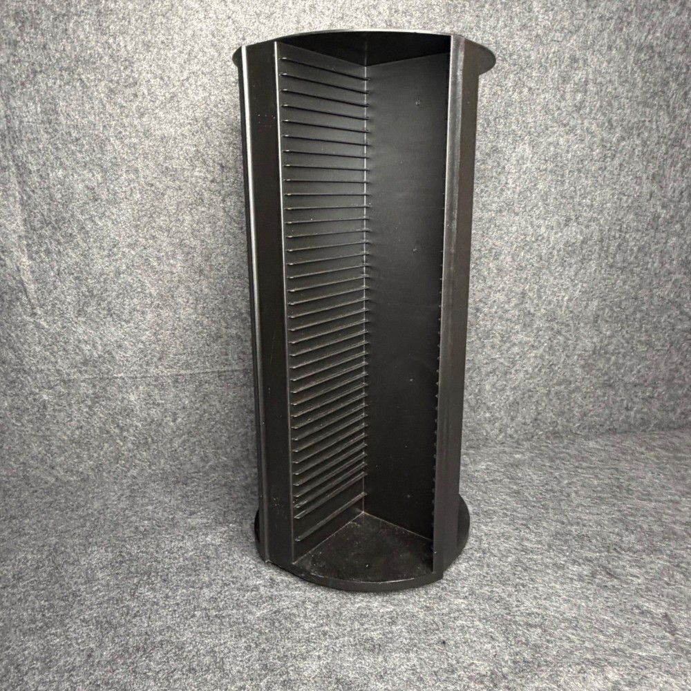 Laserline Rotating CD Storage Tower Black Plastic 80 Disc Carousel Media Rack
