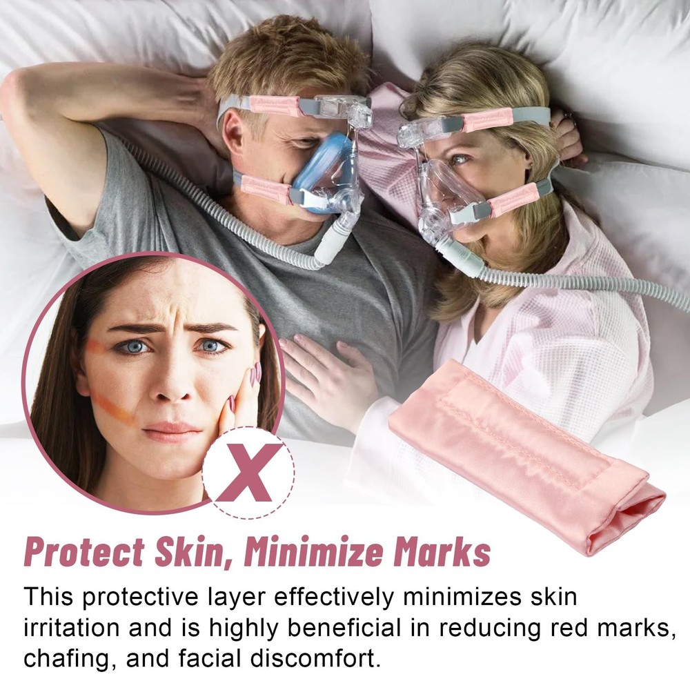 4 Pack Satin CPAP Mask Strap Covers, Silk Covers Comfortable Pink