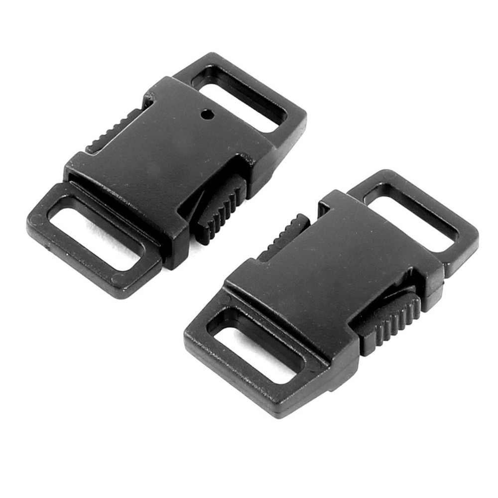 Handbag Plastic Strap Double Side Quick Release Buckle Fastener Black 20 Pcs