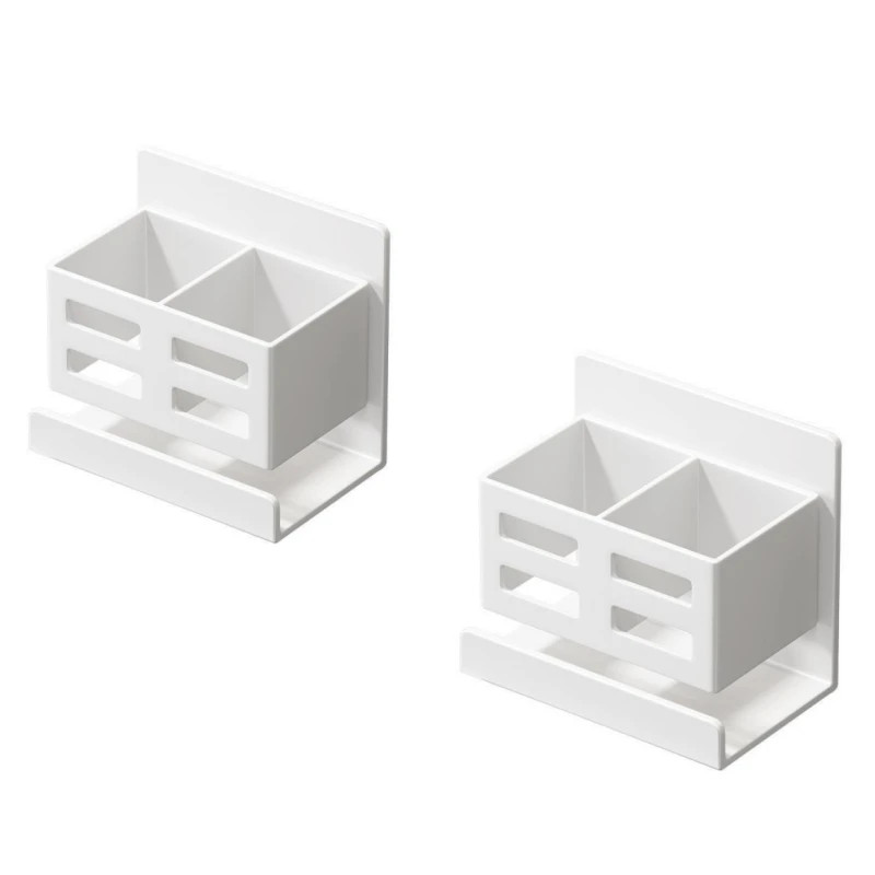2PCS Toothbrush Toothpaste Comb Storage Rack Bathroom No-Drill Space Aluminum Va