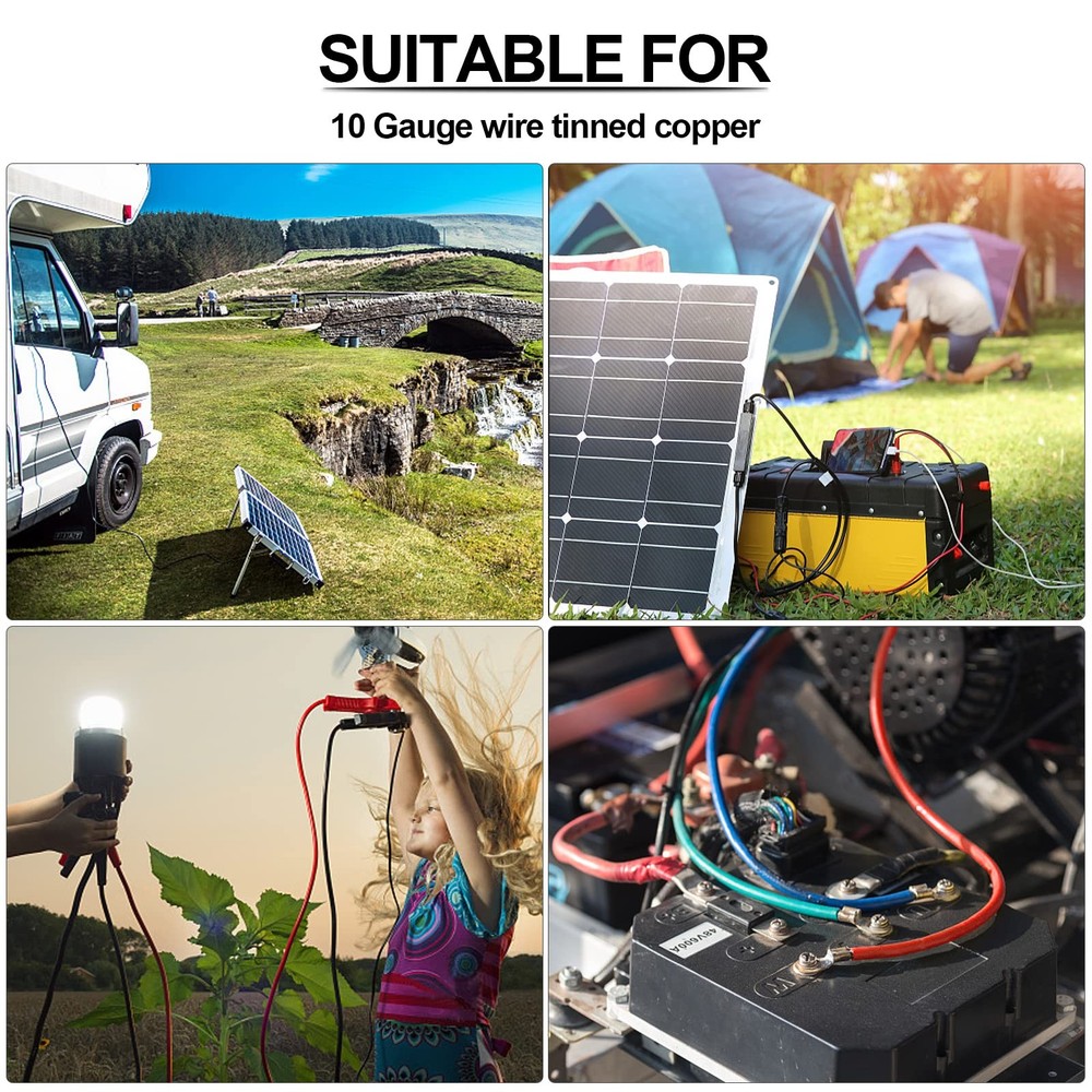 10 Gauge Wire Tinned Copper Tray Cable - Connect Charge Controller and Batter...