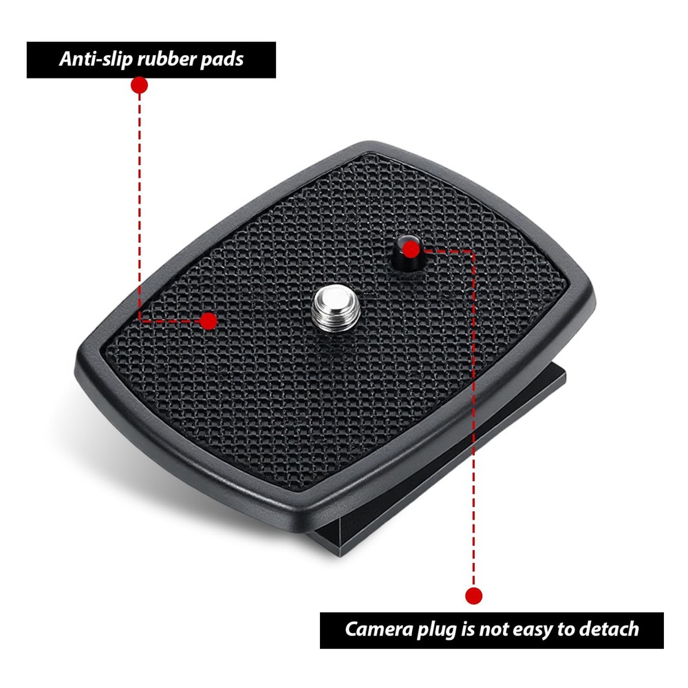 2 Pack Camera Quick Release Plate 63x48mm Universal Tripod Black