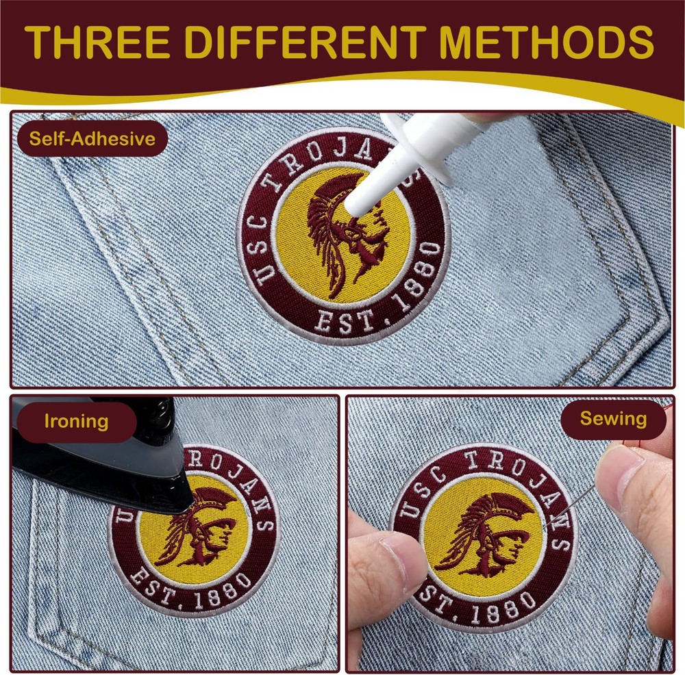 USC Trojans NCAA Team Logo Iron On Patch - Sew Patch - Embroidered Patch