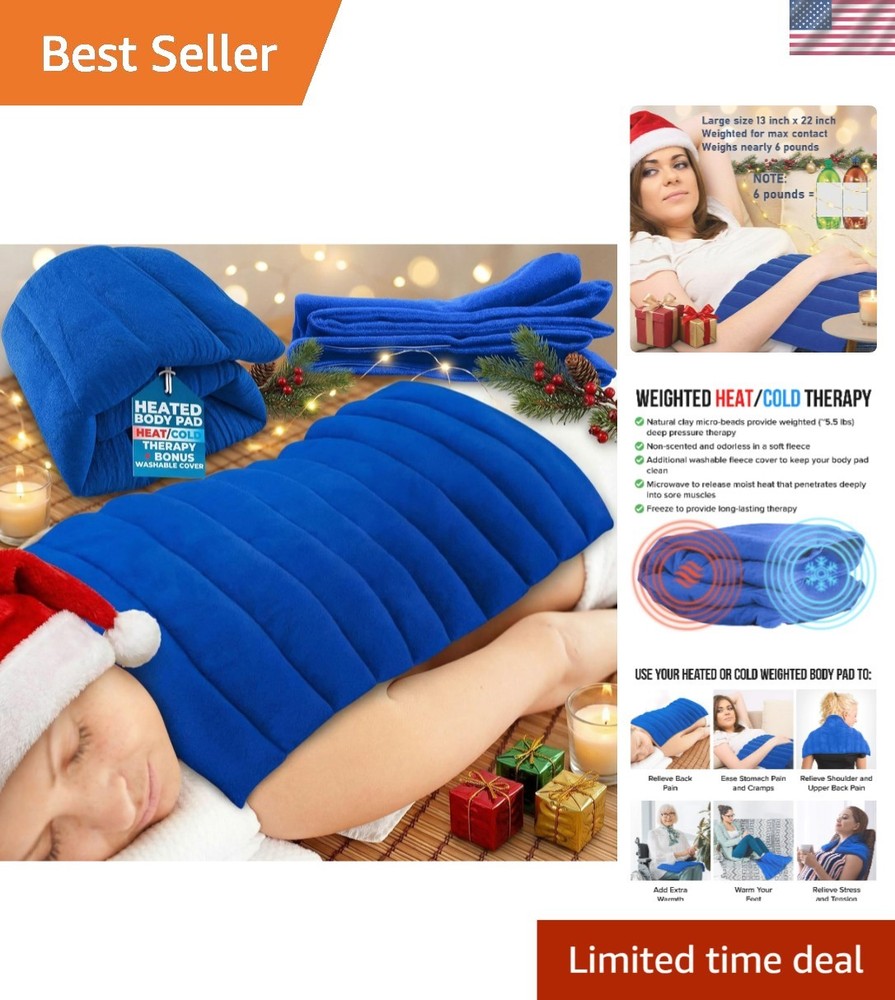 Microwaveable XL Heating Pad with Clay Beads - Extra Large Pain Relief Solution