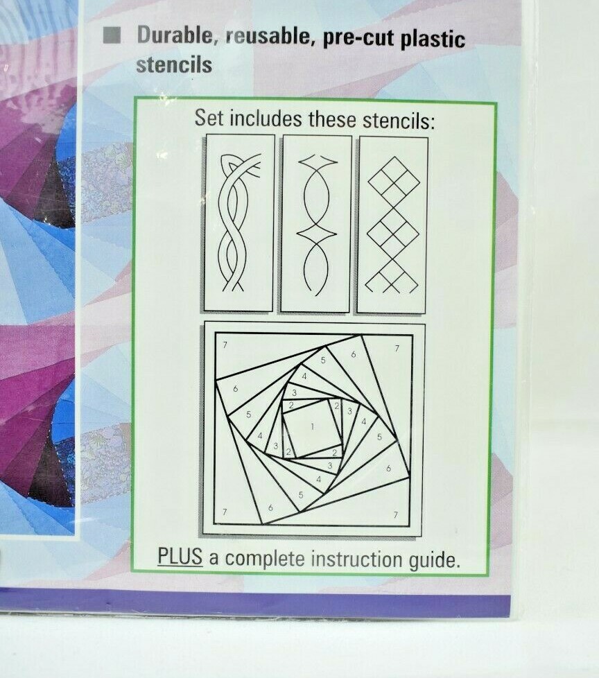 Fiskars Foundations Tilted Squares #8443 Complete Quilt Stencil Set (New)