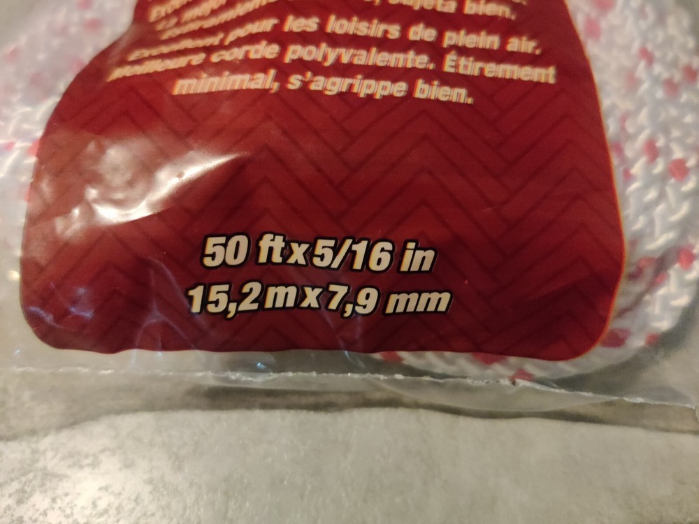 Secureline bylehigh diamond braid polyester 50ftx5/16in rope