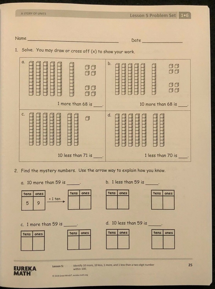 1st Grade - EUREKA MATH - MODULE 6 (Student Workbook) (2018, Great Minds)