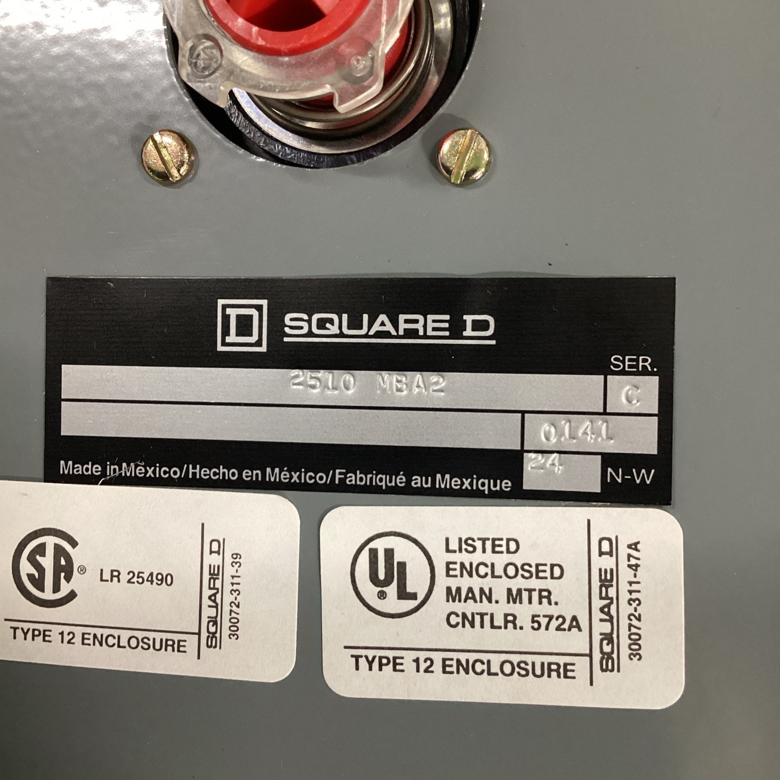 Square D 2510MBA2 AC Manual Starter Series C NEW