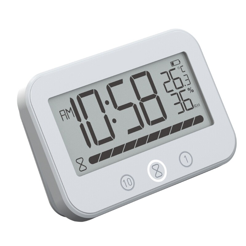 Multifunctional Bathroom Clock With Countdown Timer Temperature Display