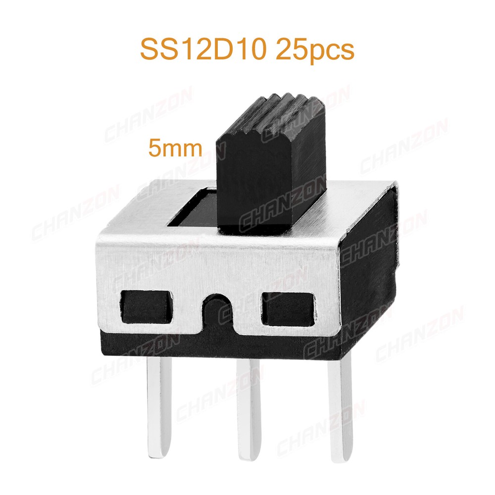 Mini Vertical 2 Position Slide Switch On Off SPDT 1P2T 3 Pin Toggle PCB Mount DC