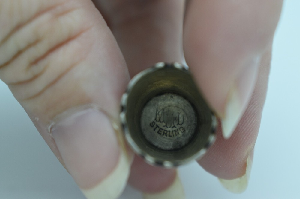 Antique Ketcham & McDougall Sterling Silver Thimble Scroll