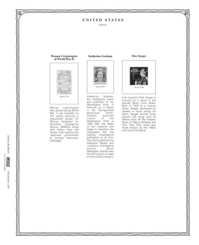 Scott US Minuteman Supplement #54 for Stamp issued in 2022