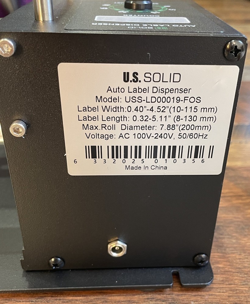 U.S. Solid Automatic Label Dispenser Machine - Clear Labels - Width 10-115MM
