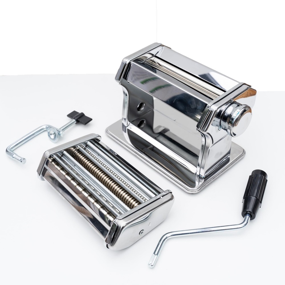 Stainless Steel Pasta Machine with Drying Rack and Tools